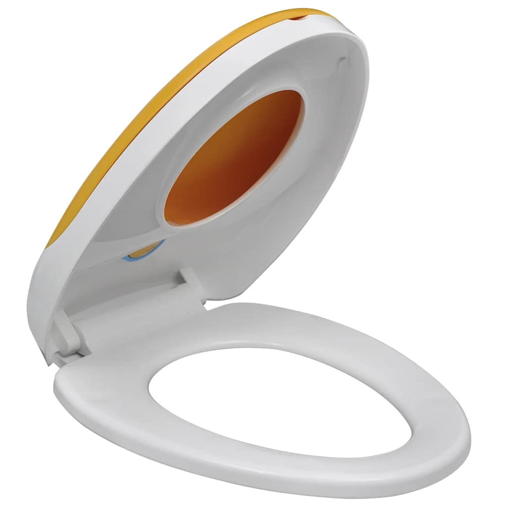 8718475940869_g_en_hd_4 White & Yellow Soft-close Toilet Seat Adults/Children - Image 5