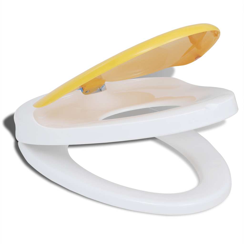 8718475940869_g_en_hd_5 White & Yellow Soft-close Toilet Seat Adults/Children - Image 6