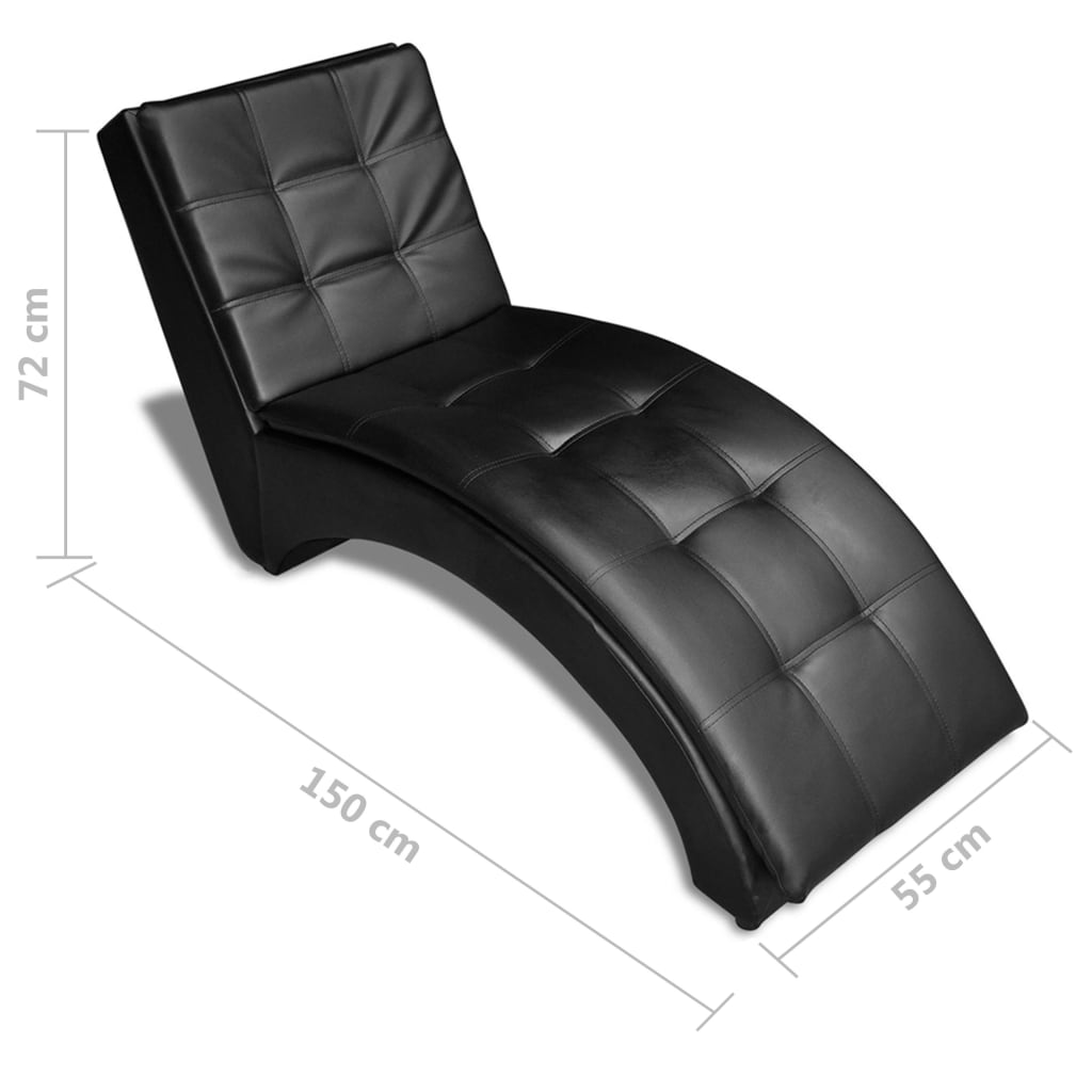 8718475941460_g_en_hd_6 vidaXL Chaise Longue with Pillow Black Faux Leather - Image 7