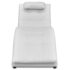 vidaXL Chaise Longue with Pillow White Faux Leather - Image 2