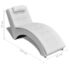 vidaXL Chaise Longue with Pillow White Faux Leather - Image 6