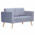 vidaXL Sofa 2-Seater Fabric Light Grey - Image 2