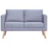 vidaXL Sofa 2-Seater Fabric Light Grey - Image 3