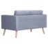 vidaXL Sofa 2-Seater Fabric Light Grey - Image 5