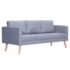 vidaXL Sofa 3-Seater Fabric Light Grey - Image 2