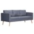 vidaXL Sofa 3-Seater Fabric Dark Grey - Image 2