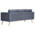 vidaXL Sofa 3-Seater Fabric Dark Grey - Image 5