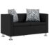 vidaXL Sofa 2-Seater Artificial Leather Black - Image 2