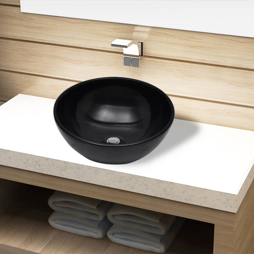 8718475942184_m_en_hd_1 Ceramic Bathroom Sink Basin Black Round - Image 1