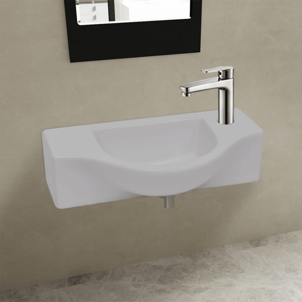 8718475942191_m_en_hd_1 vidaXL Ceramic Bathroom Sink Basin with Faucet Hole White - Image 1