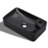 vidaXL Ceramic Bathroom Sink Basin with Faucet Hole Black - Image 2