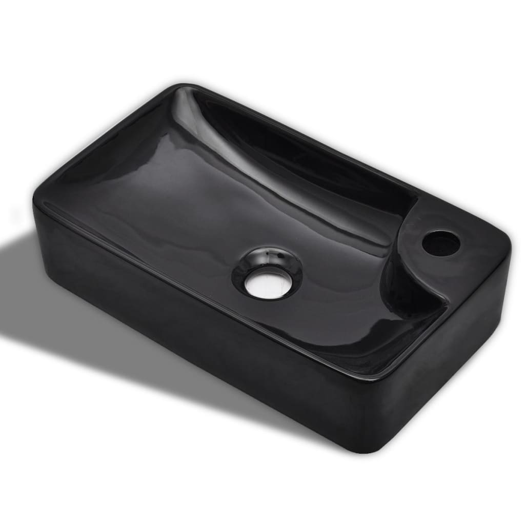 8718475942245_a_en_hd_1 vidaXL Ceramic Bathroom Sink Basin with Faucet Hole Black - Image 2