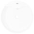 vidaXL Ceramic Bathroom Sink Basin Faucet/Overflow Hole White Round - Image 3