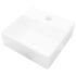 vidaXL Ceramic Bathroom Sink Basin with Faucet Hole White Square - Image 2