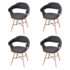 vidaXL Dining Chairs 4 pcs Dark Grey Bent Wood and Fabric - Image 2