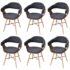 vidaXL Dining Chairs 6 pcs Dark Grey Bent Wood and Fabric - Image 2
