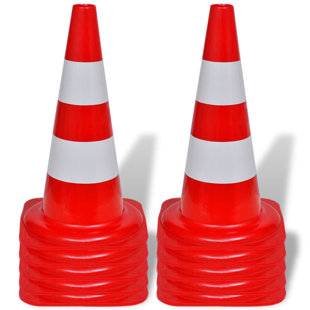 8718475944119_g_en_hd_1 10 Reflective Traffic Cones Red and White 50 cm - Image 2