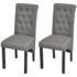 vidaXL Dining Chairs 2 pcs Light Grey Fabric