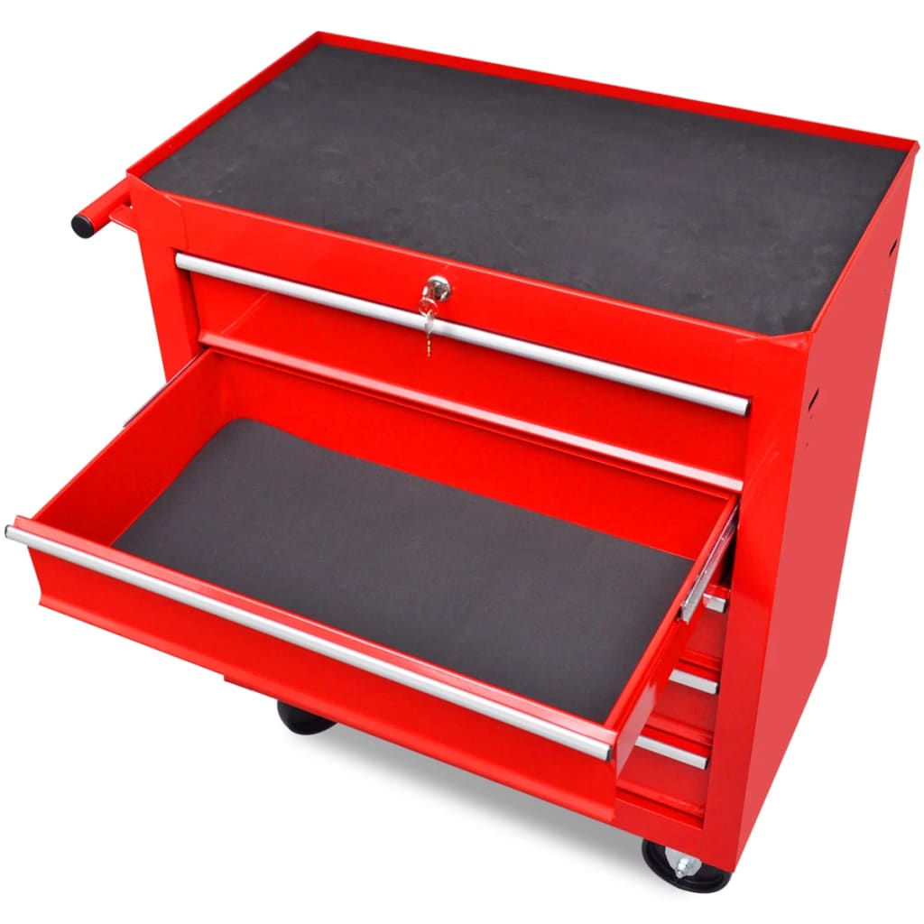 8718475945314_g_en_hd_1 vidaXL Workshop Tool Trolley 5 Drawers Red - Image 2