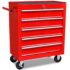 vidaXL Workshop Tool Trolley 5 Drawers Red - Image 3