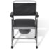 vidaXL Commode Chair Steel Black - Image 2