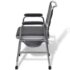 vidaXL Commode Chair Steel Black - Image 3