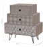 vidaXL Nightstand with 3 Drawers Grey and Brown - Image 6