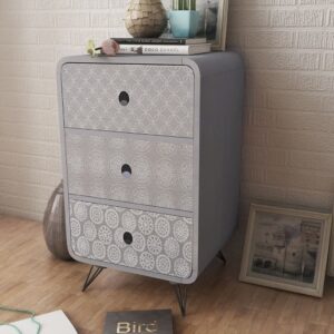 vidaXL Side Cabinet with 3 Drawers Grey