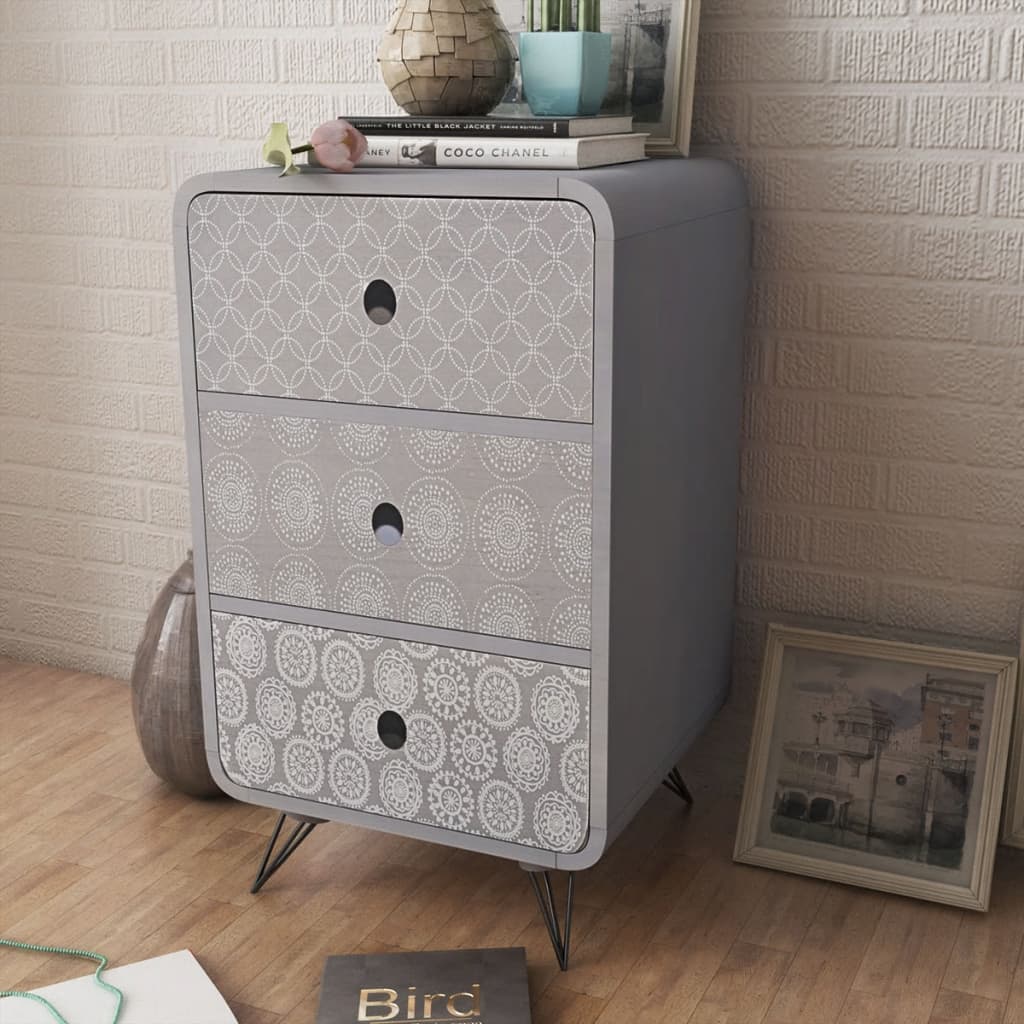 8718475946823_m_en_hd_1 vidaXL Side Cabinet with 3 Drawers Grey - Image 1