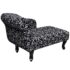 vidaXL Chaise Longue Black and White Fabric - Image 3