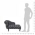 vidaXL Chaise Longue Black and White Fabric - Image 5