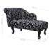 vidaXL Chaise Longue Black and White Fabric - Image 6