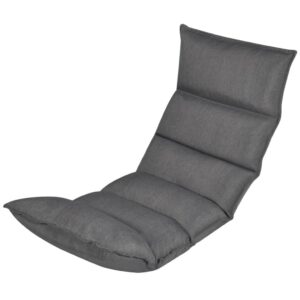vidaXL Folding Floor Longue Grey Fabric