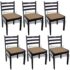 vidaXL Dining Chairs 6 pcs Brown Solid Wood and Velvet - Image 2