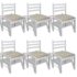 vidaXL Dining Chairs 6 pcs White Solid Wood and Velvet - Image 2