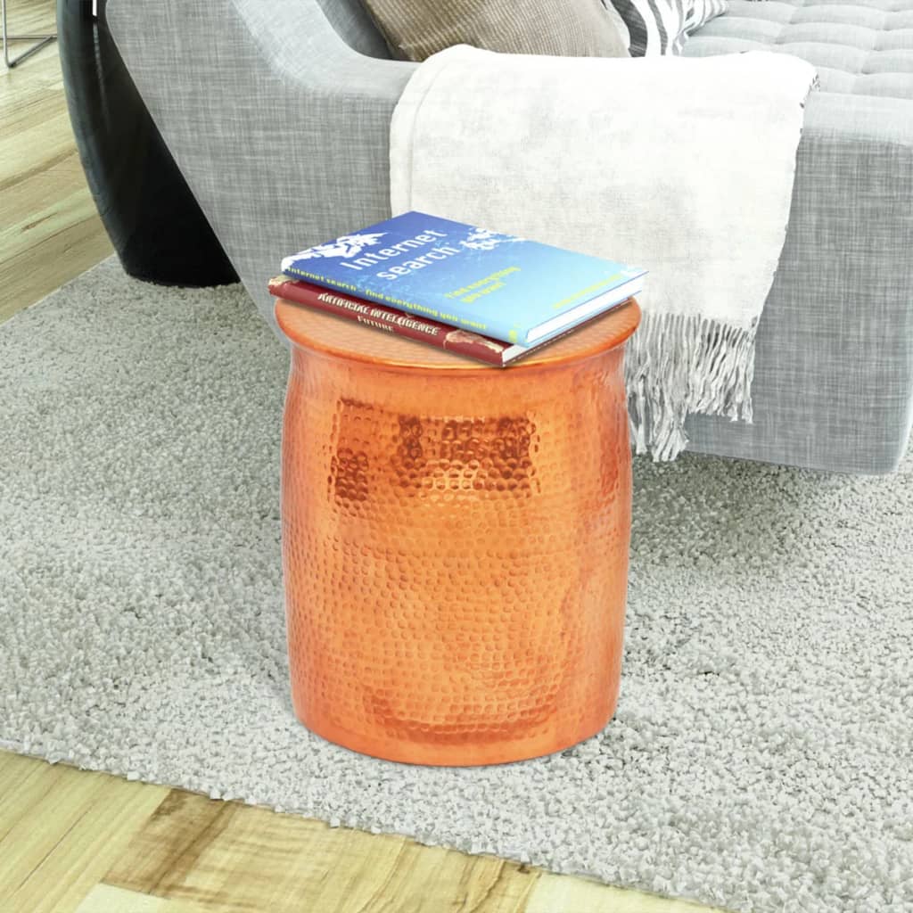 8718475950905_g_en_hd_1 vidaXL Hammered Aluminium Stool/Side Table Brass/Copper Colour - Image 2