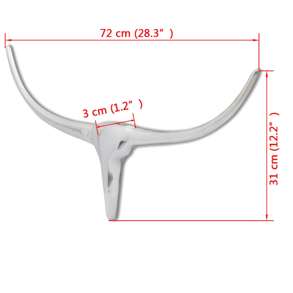 8718475951018_g_en_hd_3 Wall Mounted Aluminium Bull’s Head Decoration Silver 72 cm - Image 5