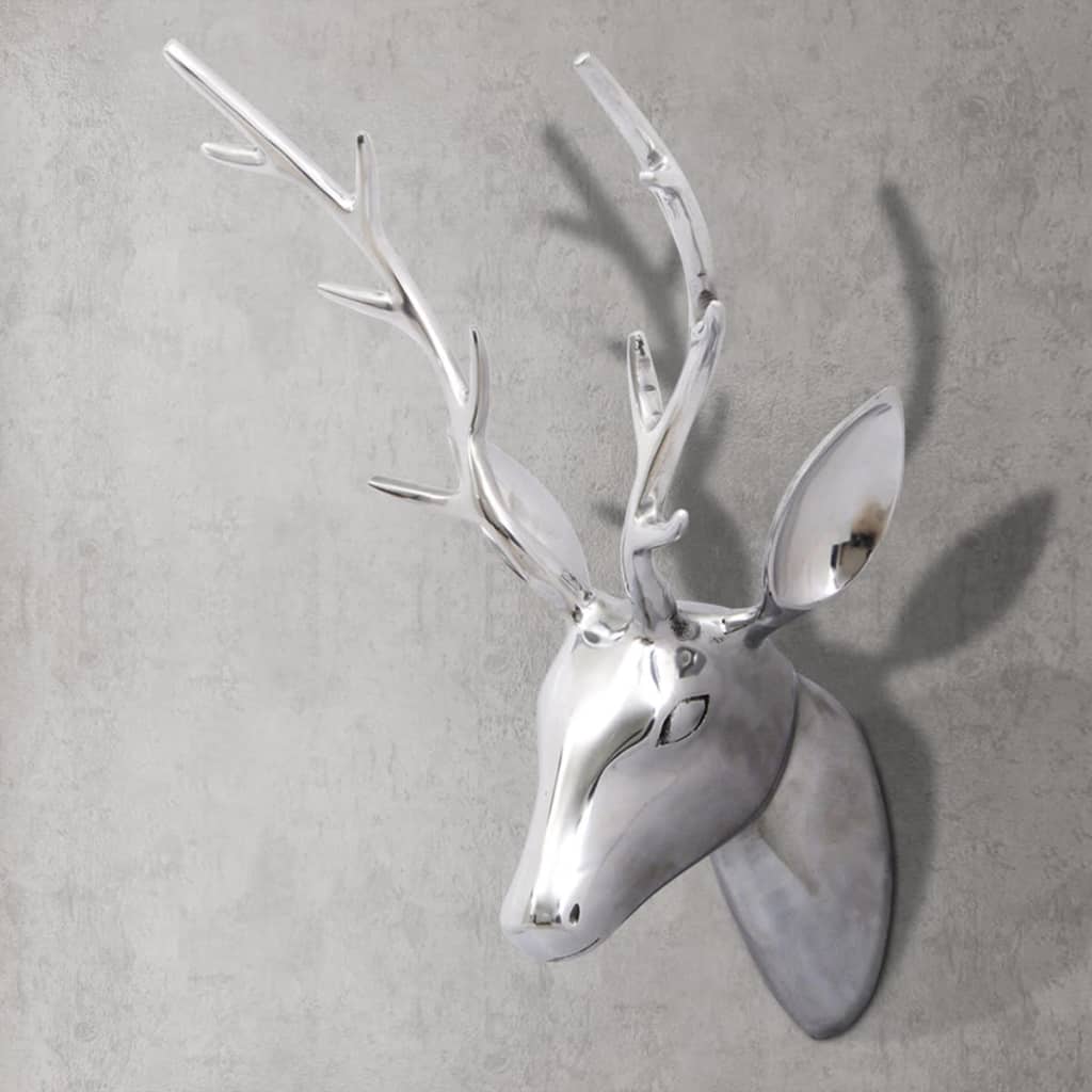 8718475951070_m_en_hd_1 Wall Mounted Aluminium Deer's Head Decoration Silver 62 cm - Image 1
