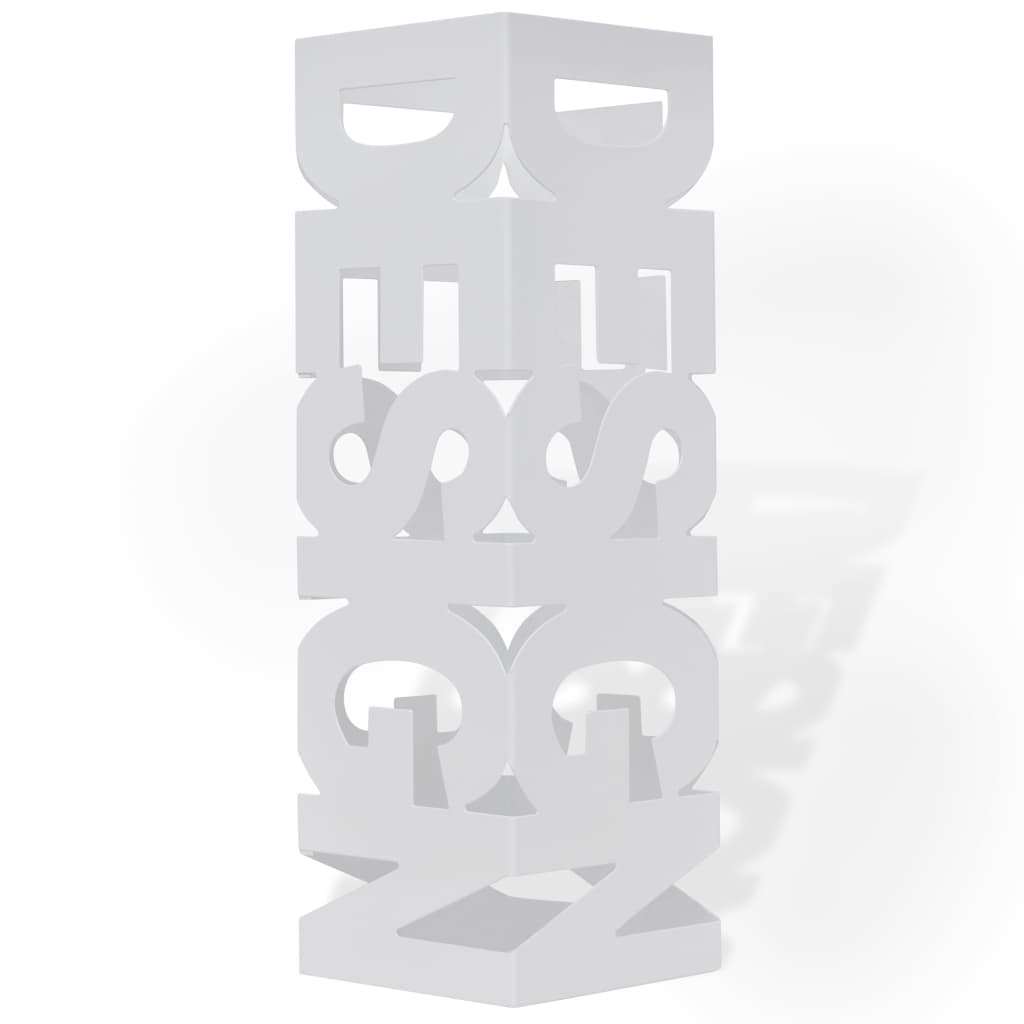 8718475954668_g_en_hd_1 White Square Umbrella Stand Storage Holder Walking Stick Steel 48.5 cm - Image 2
