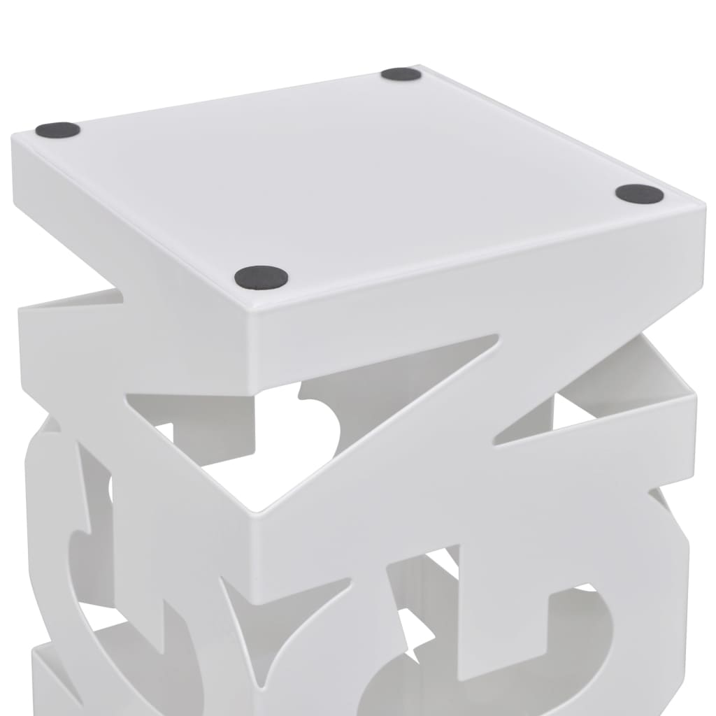 8718475954668_g_en_hd_2 White Square Umbrella Stand Storage Holder Walking Stick Steel 48.5 cm - Image 3