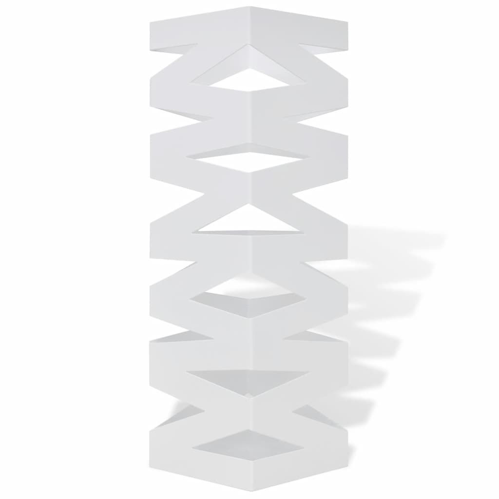 8718475954675_g_en_hd_1 White Square Umbrella Stand Storage Holder Walking Stick Steel 48.5 cm - Image 2