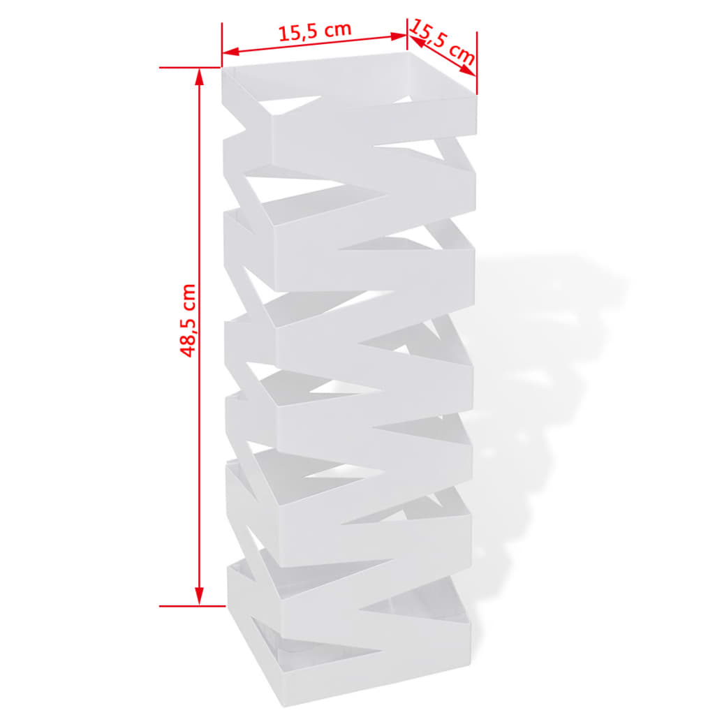 8718475954675_g_en_hd_4 White Square Umbrella Stand Storage Holder Walking Stick Steel 48.5 cm - Image 5