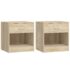 vidaXL Nightstand 2 pcs with Drawer Oak Colour - Image 2