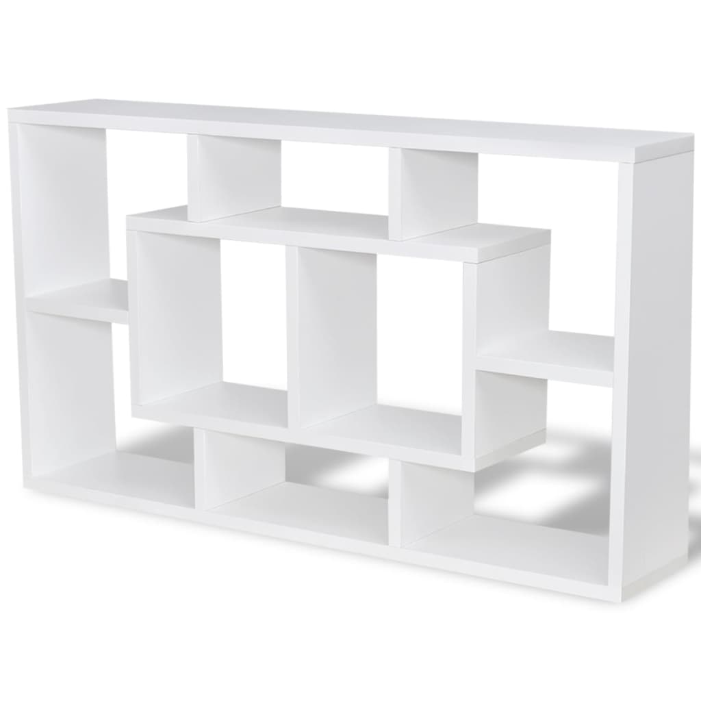 8718475954767_a_en_hd_1 Floating Wall Display Shelf 8 Compartments White - Image 2