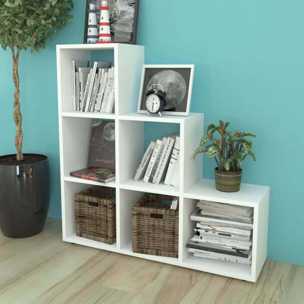 8718475954804_m_en_hd_1 vidaXL Staircase Bookcase/Display Shelf 107 cm White - Image 1