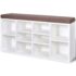 Shoe Storage Bench 10 Compartments White - Image 2
