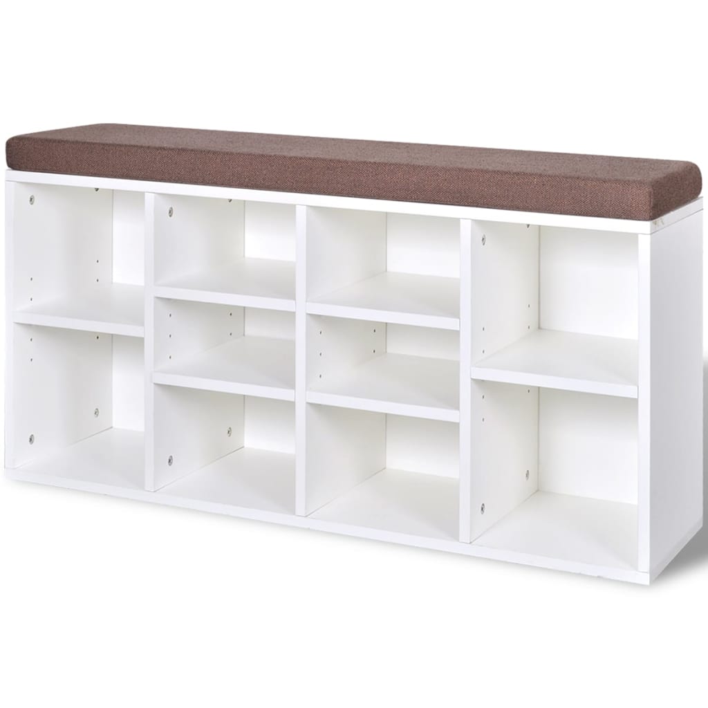 8718475954828_a_en_hd_1 Shoe Storage Bench 10 Compartments White - Image 2