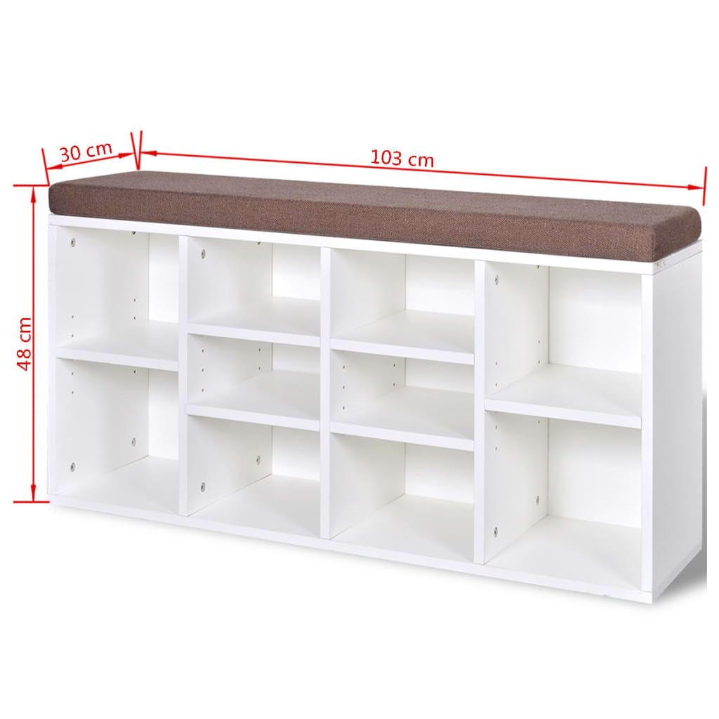 8718475954828_g_en_hd_3 Shoe Storage Bench 10 Compartments White - Image 5