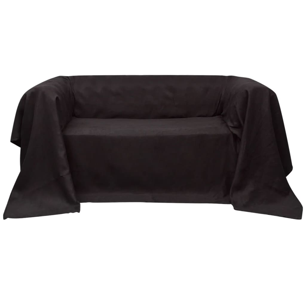 8718475955269_a_en_hd_1 vidaXL Micro-suede Couch Slipcover Brown 210 x 280 cm - Image 1