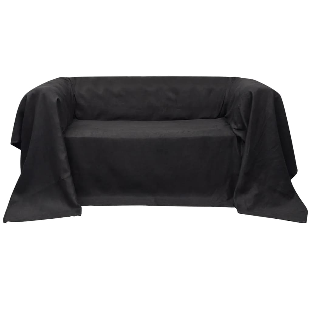 8718475955290_a_en_hd_1 Micro-suede Couch Slipcover Anthracite 210 x 280 cm - Image 1